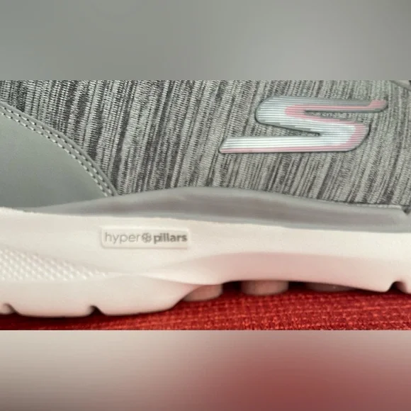 Skechers Women's Gray and Pink Sneakers - Picture 8 of 16